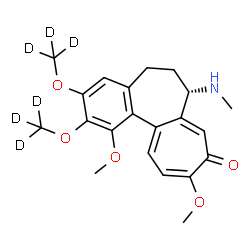 ChemSpider 2D Image | (7S)-1,10-Dimethoxy-7-(methylamino)-2,3-bis[(~2~H_3_)methyloxy]-6,7-dihydrobenzo[a]heptalen-9(5H)-one | C21H19D6NO5