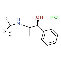 ChemSpider 2D Image | (1S)-2-[(~2~H_3_)Methylamino]-1-phenyl-1-propanol hydrochloride (1:1) | C10H13D3ClNO