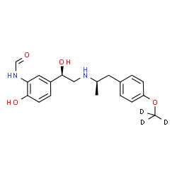 ChemSpider 2D Image | N-{2-Hydroxy-5-[(1R)-1-hydroxy-2-{[(2R)-1-{4-[(~2~H_3_)methyloxy]phenyl}-2-propanyl]amino}ethyl]phenyl}formamide | C19H21D3N2O4
