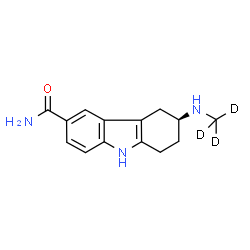 ChemSpider 2D Image | (3S)-3-[(~2~H_3_)Methylamino]-2,3,4,9-tetrahydro-1H-carbazole-6-carboxamide | C14H14D3N3O