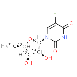 ChemSpider 2D Image | 5'-Deoxy-5-fluoro(1',2',3',4',5'-~13~C_5_)uridine | C413C5H11FN2O5