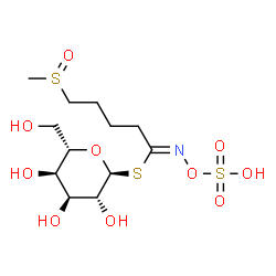 ChemSpider 2D Image | 1-S-[(1Z)-5-(Methylsulfinyl)-N-(sulfooxy)pentanimidoyl]-1-thio-alpha-L-altropyranose | C12H23NO10S3