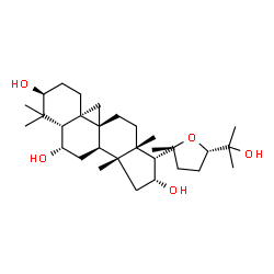 ChemSpider 2D Image | (3beta,5beta,6alpha,8alpha,10alpha,14beta,16alpha,17alpha,24S)-20,24-Epoxy-9,19-cyclolanostane-3,6,16,25-tetrol | C30H50O5