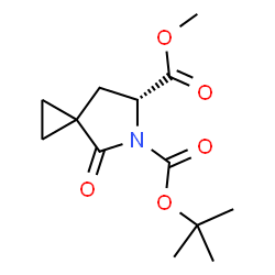 ChemSpider 2D Image | 6-Methyl 5-(2-methyl-2-propanyl) (6R)-4-oxo-5-azaspiro[2.4]heptane-5,6-dicarboxylate | C13H19NO5
