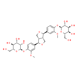 ChemSpider 2D Image | 4-{(1R,3aS,4R,6aS)-4-[4-(alpha-D-Mannopyranosyloxy)-3-methoxyphenyl]tetrahydro-1H,3H-furo[3,4-c]furan-1-yl}-2-methoxyphenyl alpha-L-altropyranoside | C32H42O16
