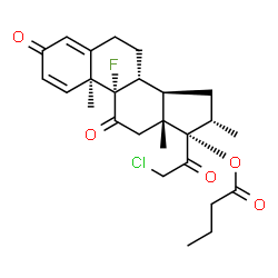 ChemSpider 2D Image | (8alpha,9beta,13alpha,14beta,16beta,17alpha)-21-Chloro-9-fluoro-16-methyl-3,11,20-trioxopregna-1,4-dien-17-yl butyrate | C26H32ClFO5