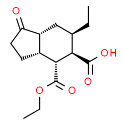 ChemSpider 2D Image | (3aR,4R,5R,6R,7aR)-4-(Ethoxycarbonyl)-6-ethyl-1-oxooctahydro-1H-indene-5-carboxylic acid | C15H22O5