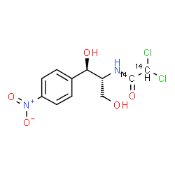 ChemSpider 2D Image | 2,2-Dichloro-N-[(1R,2R)-1,3-dihydroxy-1-(4-nitrophenyl)-2-propanyl](~14~C_2_)acetamide | C914C2H12Cl2N2O5