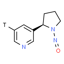 ChemSpider 2D Image | 3-[(2R)-1-Nitroso-2-pyrrolidinyl](5-~3~H)pyridine | C9H10TN3O