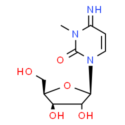 ChemSpider 2D Image | 4-Imino-3-methyl-1-[(2xi)-beta-D-threo-pentofuranosyl]-3,4-dihydro-2(1H)-pyrimidinone | C10H15N3O5