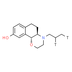 ChemSpider 2D Image | (4aR,10bR)-4-[(2,3-~3~H_2_)Propyl]-3,4,4a,5,6,10b-hexahydro-2H-naphtho[1,2-b][1,4]oxazin-9-ol | C15H19T2NO2