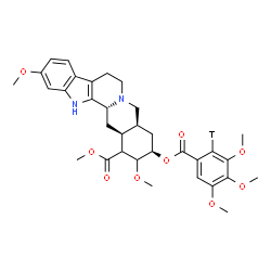 ChemSpider 2D Image | Methyl (3beta,18beta,20alpha)-11,17-dimethoxy-18-({[3,4,5-trimethoxy(2-~3~H)phenyl]carbonyl}oxy)yohimban-16-carboxylate | C33H39TN2O9
