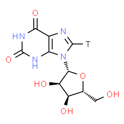 ChemSpider 2D Image | (8-~3~H)-2,3-Dihydroxanthosine | C10H11TN4O6