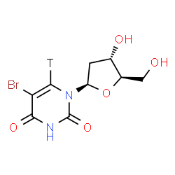 ChemSpider 2D Image | 5-Bromo-2'-deoxy(6-~3~H)uridine | C9H10TBrN2O5
