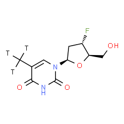 ChemSpider 2D Image | 3'-Deoxy-3'-fluoro(~3~H_3_)thymidine | C10H10T3FN2O4