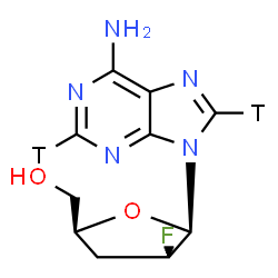 ChemSpider 2D Image | 2',3'-Dideoxy-2'-fluoro(2,8-~3~H_2_)adenosine | C10H10T2FN5O2