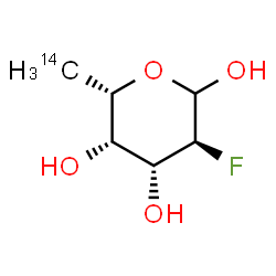 ChemSpider 2D Image | 2,6-Dideoxy-2-fluoro-L-(6-~14~C)galactopyranose | C514CH11FO4