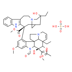 ChemSpider 2D Image | Methyl (3beta)-4-acetoxy-14-[(13S)-17-ethyl-17-hydroxy-13-(methoxycarbonyl)-1,11-diazatetracyclo[13.3.1.0~4,12~.0~5,10~]nonadeca-4(12),5,7,9-tetraen-13-yl]-1-formyl-3-hydroxy-16-methoxy-6,7-didehydroa
spidospermidine-3-carboxylate sulfate (1:1) | C46H58N4O14S