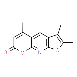 ChemSpider 2D Image | 2,3,5-Trimethyl-7H-furo[2,3-b]pyrano[3,2-e]pyridin-7-one | C13H11NO3