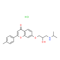 ChemSpider 2D Image | 7-[2-Hydroxy-3-(isopropylamino)propoxy]-2-(4-methylphenyl)-4H-chromen-4-one hydrochloride (1:1) | C22H26ClNO4