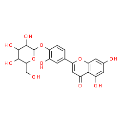 ChemSpider 2D Image | 4-(5,7-Dihydroxy-4-oxo-4H-chromen-2-yl)-2-hydroxyphenyl hexopyranoside | C21H20O11