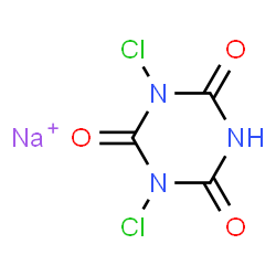 ChemSpider 2D Image | s-Triazine-2,4,6(1H,3H,5H)-trione, dichloro-, sodium salt | C3HCl2N3NaO3