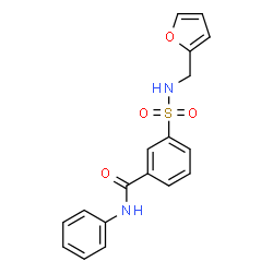 ChemSpider 2D Image | 3-[(2-Furylmethyl)sulfamoyl]-N-phenylbenzamide | C18H16N2O4S