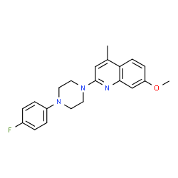 ChemSpider 2D Image | 2-[4-(4-Fluorophenyl)-1-piperazinyl]-7-methoxy-4-methylquinoline | C21H22FN3O