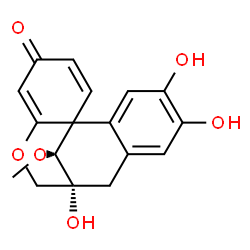 ChemSpider 2D Image | (9R,17R)-4,5,9-Trihydroxy-17-methoxy-11-oxatetracyclo[7.7.1.0~1,12~.0~2,7~]heptadeca-2,4,6,12,15-pentaen-14-one | C17H16O6