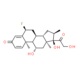 ChemSpider 2D Image | (6alpha,9xi,11beta,16alpha)-6-Fluoro-11,17,21-trihydroxy-16-methylpregna-1,4-diene-3,20-dione | C22H29FO5