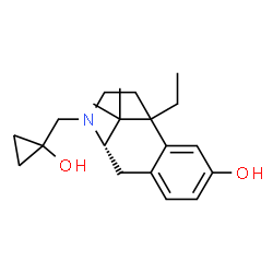 ChemSpider 2D Image | (9S)-1-Ethyl-10-[(1-hydroxycyclopropyl)methyl]-13,13-dimethyl-10-azatricyclo[7.3.1.0~2,7~]trideca-2,4,6-trien-4-ol | C20H29NO2