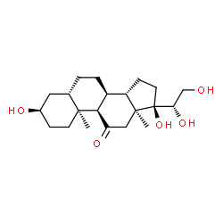 ChemSpider 2D Image | (3alpha,5alpha,9beta,20S)-3,17,20,21-Tetrahydroxypregnan-11-one | C21H34O5