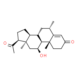 ChemSpider 2D Image | (6alpha,11beta,13alpha)-11-Hydroxy-6-methylpregn-4-ene-3,20-dione | C22H32O3