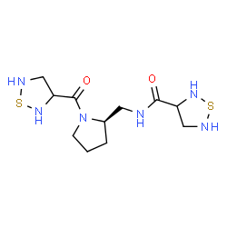 ChemSpider 2D Image | N-{[(2R)-1-(1,2,5-Thiadiazolidin-3-ylcarbonyl)-2-pyrrolidinyl]methyl}-1,2,5-thiadiazolidine-3-carboxamide | C11H20N6O2S2