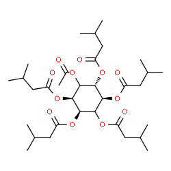 ChemSpider 2D Image | (1S,2R,4S,5S)-6-Acetoxy-1,2,3,4,5-cyclohexanepentayl pentakis(3-methylbutanoate) | C33H54O12
