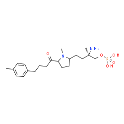 ChemSpider 2D Image | (2R)-2-Amino-2-methyl-4-{1-methyl-5-[4-(4-methylphenyl)butanoyl]-2-pyrrolidinyl}butyl dihydrogen phosphate | C21H35N2O5P