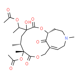 ChemSpider 2D Image | (1R,6R,7R,11Z)-4-(1-Acetoxyethyl)-4-hydroxy-6,7,14-trimethyl-3,8,17-trioxo-2,9-dioxa-14-azabicyclo[9.5.1]heptadec-11-en-7-yl acetate | C23H33NO10