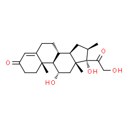 ChemSpider 2D Image | (8alpha,9beta,10alpha,11beta,13alpha,14beta,16alpha,17alpha)-11,17,21-Trihydroxy-16-methylpregn-4-ene-3,20-dione | C22H32O5
