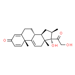 ChemSpider 2D Image | (8alpha,10alpha,13alpha,14beta,16alpha,17alpha)-17,21-Dihydroxy-16-methylpregna-1,4,9(11)-triene-3,20-dione | C22H28O4