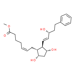 ChemSpider 2D Image | Methyl (5Z)-7-{(1R,2R,3R,5S)-3,5-dihydroxy-2-[(1E,3R)-3-hydroxy-5-phenyl-1-penten-1-yl]cyclopentyl}-5-heptenoate | C24H34O5