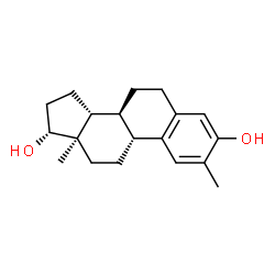 ChemSpider 2D Image | (8alpha,9beta,13alpha,14beta,17alpha)-2-Methylestra-1,3,5(10)-triene-3,17-diol | C19H26O2