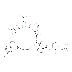ChemSpider 2D Image | 1-{[(3S,6R,9R,12R,15R)-6-(2-Amino-2-oxoethyl)-9-(3-amino-3-oxopropyl)-12-[(2R)-2-butanyl]-15-(4-methoxybenzyl)-5,8,11,14,17-pentaoxo-1-thia-4,7,10,13,16-pentaazacycloicosan-3-yl]carbonyl}-D-prolyl-D-l
eucylglycinamide | C45H69N11O12S