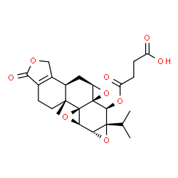 ChemSpider 2D Image | 4-{[(3bR,4aR,5aS,6S,6aR,7aR,7bR,8aR,8bR)-6a-Isopropyl-8b-methyl-1-oxo-1,3,3b,4,4a,6,6a,7a,7b,8b,9,10-dodecahydrotrisoxireno[6,7:8a,9:4b,5]phenanthro[1,2-c]furan-6-yl]oxy}-4-oxobutanoic acid | C24H28O9