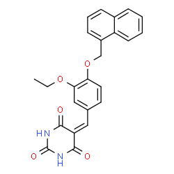 ChemSpider 2D Image | 5-[3-Ethoxy-4-(1-naphthylmethoxy)benzylidene]-2,4,6(1H,3H,5H)-pyrimidinetrione | C24H20N2O5