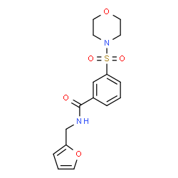 ChemSpider 2D Image | N-(2-Furylmethyl)-3-(4-morpholinylsulfonyl)benzamide | C16H18N2O5S