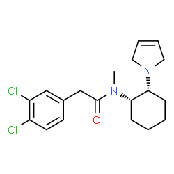 ChemSpider 2D Image | 2-(3,4-Dichlorophenyl)-N-[(1S,2R)-2-(2,5-dihydro-1H-pyrrol-1-yl)cyclohexyl]-N-methylacetamide | C19H24Cl2N2O