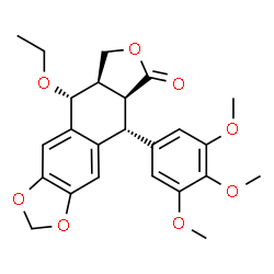 ChemSpider 2D Image | (5R,5aS,8aR,9R)-9-Ethoxy-5-(3,4,5-trimethoxyphenyl)-5,8,8a,9-tetrahydrofuro[3',4':6,7]naphtho[2,3-d][1,3]dioxol-6(5aH)-one | C24H26O8