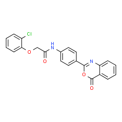ChemSpider 2D Image | 2-(2-Chlorophenoxy)-N-[4-(4-oxo-4H-3,1-benzoxazin-2-yl)phenyl]acetamide | C22H15ClN2O4