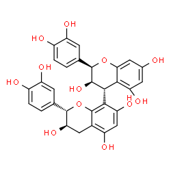 ChemSpider 2D Image | (2R,2'S,3R,3'R,4R)-2,2'-Bis(3,4-dihydroxyphenyl)-3,3',4,4'-tetrahydro-2H,2'H-4,8'-bichromene-3,3',5,5',7,7'-hexol | C30H26O12