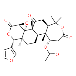 ChemSpider 2D Image | (5S,5aR,5bR,7aS,8S,10aS,11aS,11bR,13aR)-8-(3-Furyl)-1,1,5a,7a,11b-pentamethyl-3,10,12-trioxohexadecahydrooxireno[4,4a]isochromeno[6,5-g][2]benzoxepin-5-yl acetate | C28H34O9